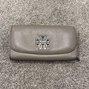 Tory Burch Gray Leather Wallet